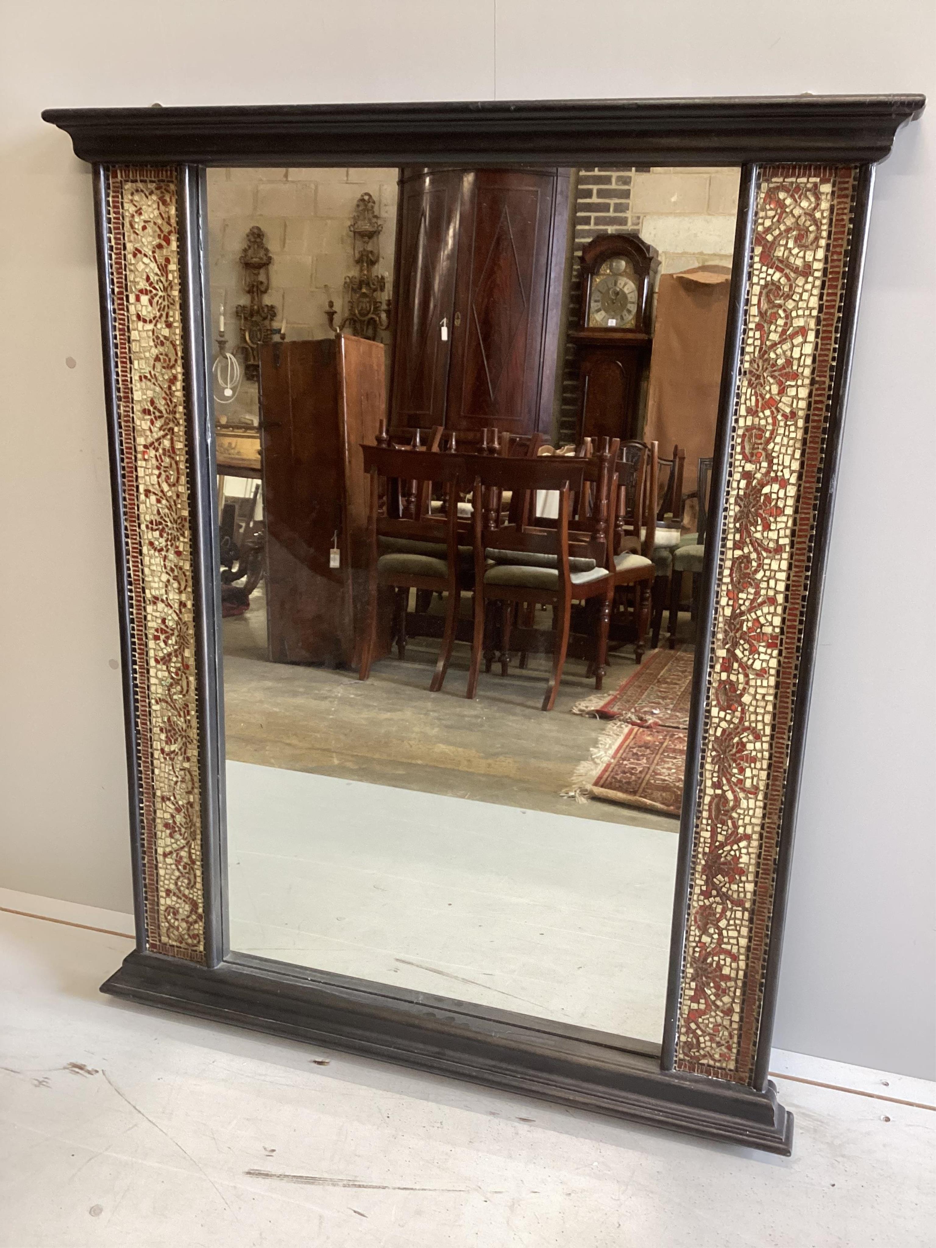 A Liberty style mosaic framed wall mirror, width 96cm, height 117cm. Condition - good
